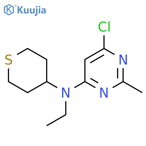 6-chloro-N-ethyl-2-methyl-N-(thian-4-yl)pyrimidin-4-amine structure