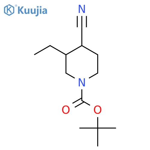 Tert-butyl 4-cyano-3-ethylpiperidine-1-carboxylate structure