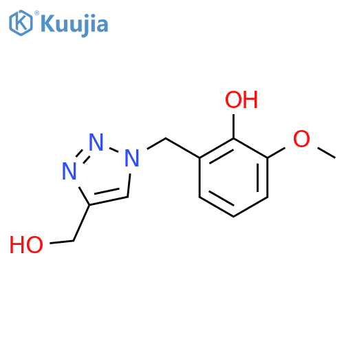 2-((4-(hydroxymethyl)-1H-1,2,3-triazol-1-yl)methyl)-6-methoxyphenol structure
