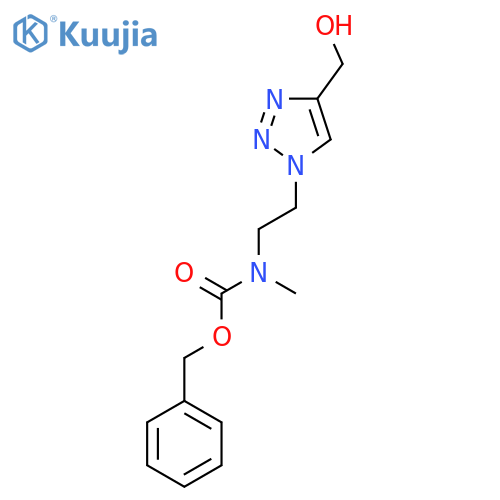 Benzyl (2-(4-(hydroxymethyl)-1H-1,2,3-triazol-1-yl)ethyl)(methyl)carbamate structure