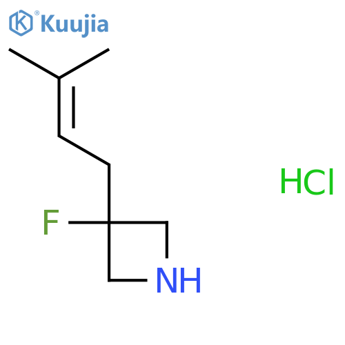 3-Fluoro-3-(3-methylbut-2-en-1-yl)azetidine hydrochloride structure