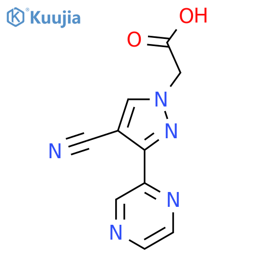 2-(4-cyano-3-(pyrazin-2-yl)-1H-pyrazol-1-yl)acetic acid structure