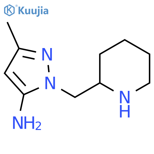 3-methyl-1-(piperidin-2-ylmethyl)-1H-pyrazol-5-amine structure