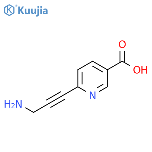6-(3-aminoprop-1-yn-1-yl)pyridine-3-carboxylic acid structure