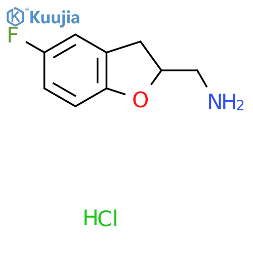 1-(5-fluoro-2,3-dihydro-1-benzofuran-2-yl)methanamine hydrochloride structure