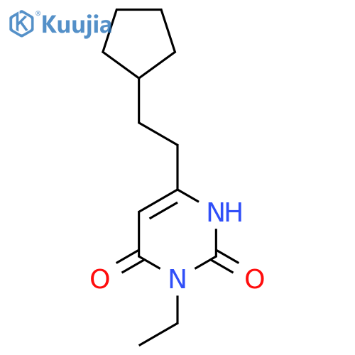 6-(2-Cyclopentylethyl)-3-ethyl-1,2,3,4-tetrahydropyrimidine-2,4-dione structure