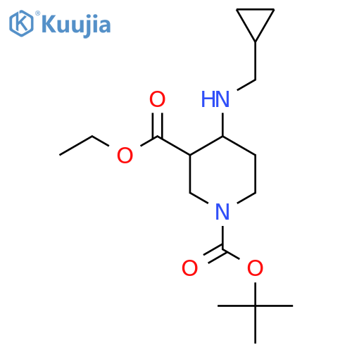 1-(Tert-butyl) 3-ethyl 4-((cyclopropylmethyl)amino)piperidine-1,3-dicarboxylate structure
