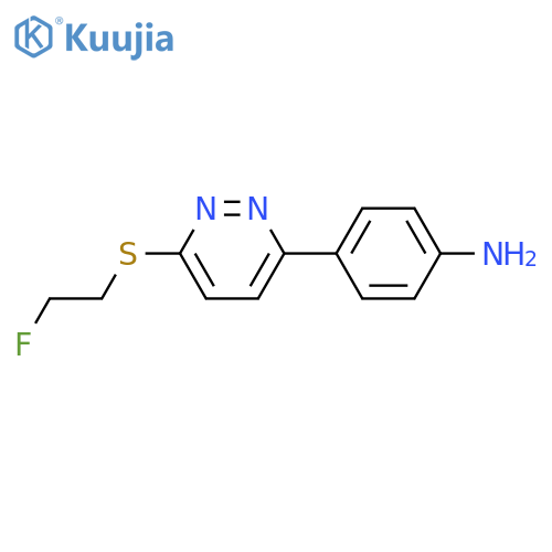 4-{6-[(2-Fluoroethyl)sulfanyl]pyridazin-3-yl}aniline structure