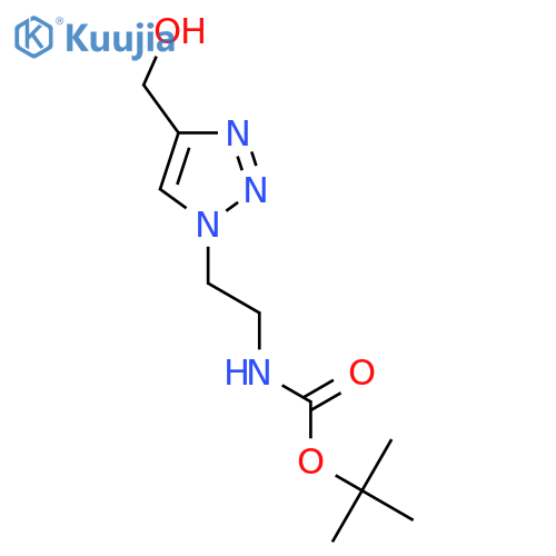 Tert-butyl (2-(4-(hydroxymethyl)-1H-1,2,3-triazol-1-yl)ethyl)carbamate structure