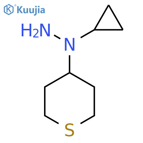 1-cyclopropyl-1-(tetrahydro-2H-thiopyran-4-yl)hydrazine structure