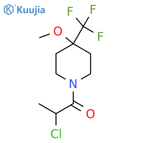2-Chloro-1-[4-methoxy-4-(trifluoromethyl)piperidin-1-yl]propan-1-one structure