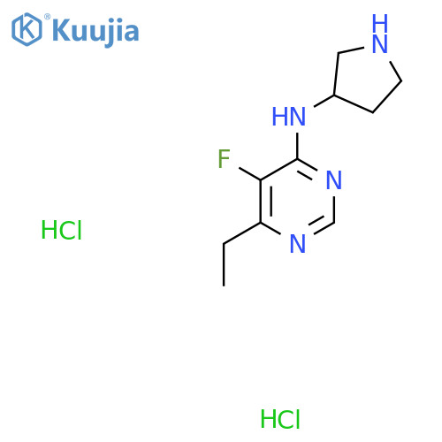 6-ethyl-5-fluoro-N-(pyrrolidin-3-yl)pyrimidin-4-amine dihydrochloride structure