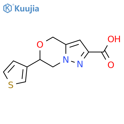 6-(Thiophen-3-yl)-6,7-dihydro-4H-pyrazolo[5,1-c][1,4]oxazine-2-carboxylic acid structure
