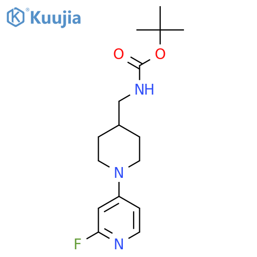 Tert-butyl ((1-(2-fluoropyridin-4-yl)piperidin-4-yl)methyl)carbamate structure