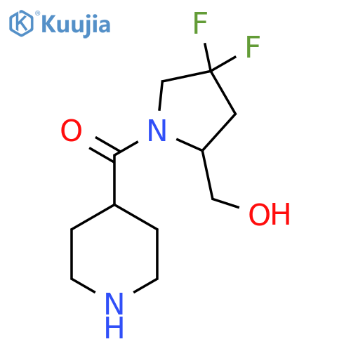 (4,4-Difluoro-2-(hydroxymethyl)pyrrolidin-1-yl)(piperidin-4-yl)methanone structure