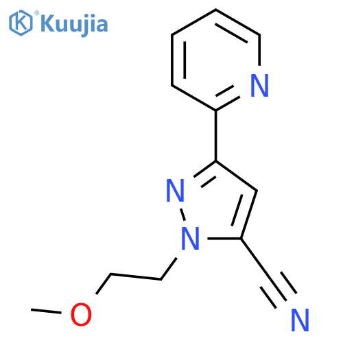 1-(2-methoxyethyl)-3-(pyridin-2-yl)-1H-pyrazole-5-carbonitrile structure