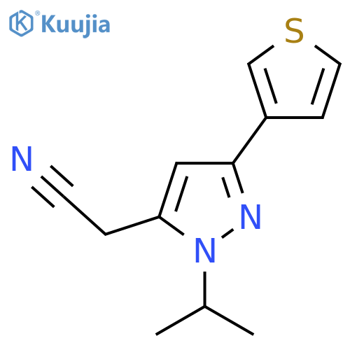 2-(1-isopropyl-3-(thiophen-3-yl)-1H-pyrazol-5-yl)acetonitrile structure