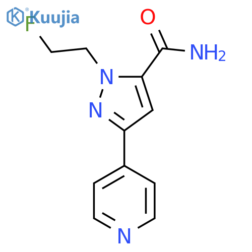 1-(2-fluoroethyl)-3-(pyridin-4-yl)-1H-pyrazole-5-carboxamide structure