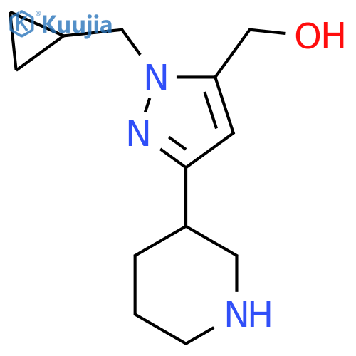 (1-(cyclopropylmethyl)-3-(piperidin-3-yl)-1H-pyrazol-5-yl)methanol structure
