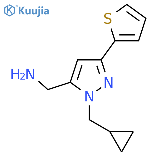 (1-(cyclopropylmethyl)-3-(thiophen-2-yl)-1H-pyrazol-5-yl)methanamine structure