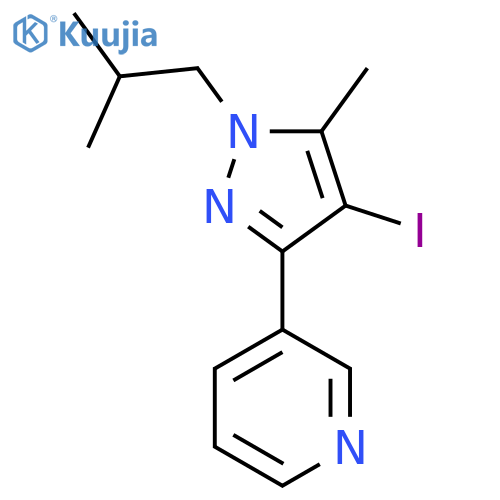 3-(4-iodo-1-isobutyl-5-methyl-1H-pyrazol-3-yl)pyridine structure