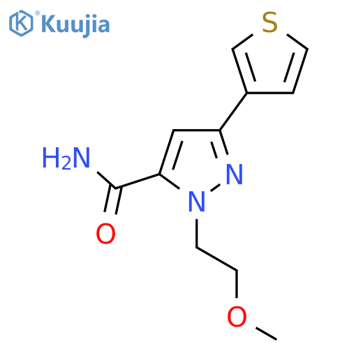 1-(2-methoxyethyl)-3-(thiophen-3-yl)-1H-pyrazole-5-carboxamide structure