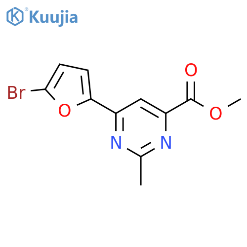 Methyl 6-(5-bromofuran-2-yl)-2-methylpyrimidine-4-carboxylate structure