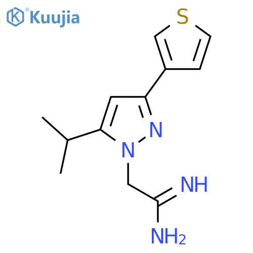 2-(5-isopropyl-3-(thiophen-3-yl)-1H-pyrazol-1-yl)acetimidamide structure