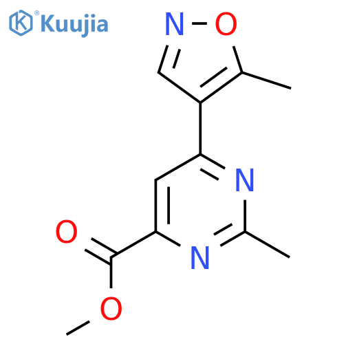 Methyl 2-methyl-6-(5-methyl-1,2-oxazol-4-yl)pyrimidine-4-carboxylate structure