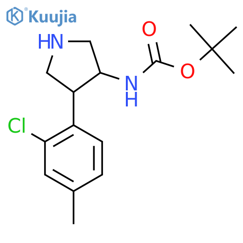 Tert-butyl (4-(2-chloro-4-methylphenyl)pyrrolidin-3-yl)carbamate structure