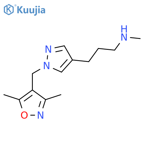 (3-{1-[(3,5-dimethyl-1,2-oxazol-4-yl)methyl]-1H-pyrazol-4-yl}propyl)(methyl)amine structure