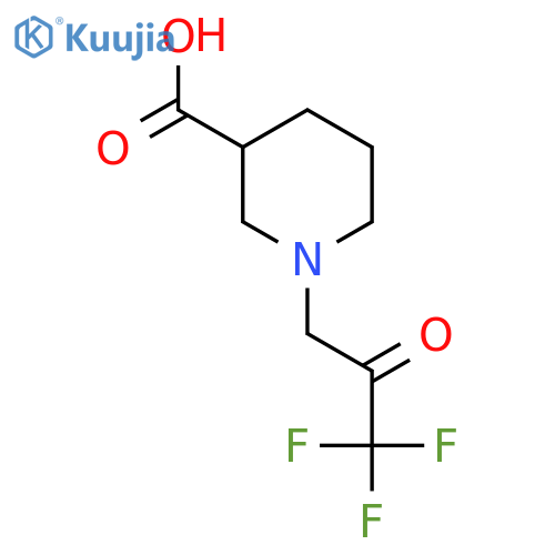 1-(3,3,3-Trifluoro-2-oxopropyl)piperidine-3-carboxylic acid structure