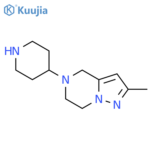2-Methyl-5-(piperidin-4-yl)-4,5,6,7-tetrahydropyrazolo[1,5-a]pyrazine structure