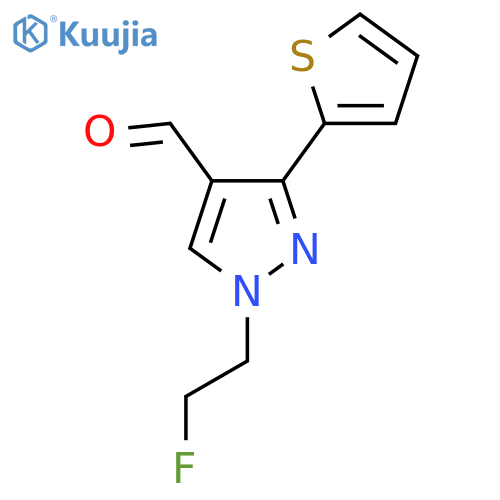 1-(2-fluoroethyl)-3-(thiophen-2-yl)-1H-pyrazole-4-carbaldehyde structure