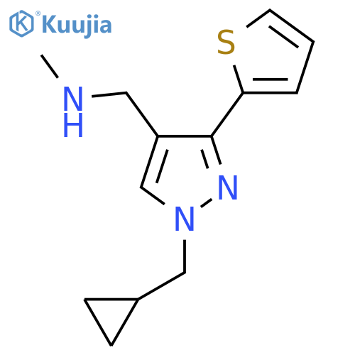1-(1-(cyclopropylmethyl)-3-(thiophen-2-yl)-1H-pyrazol-4-yl)-N-methylmethanamine structure