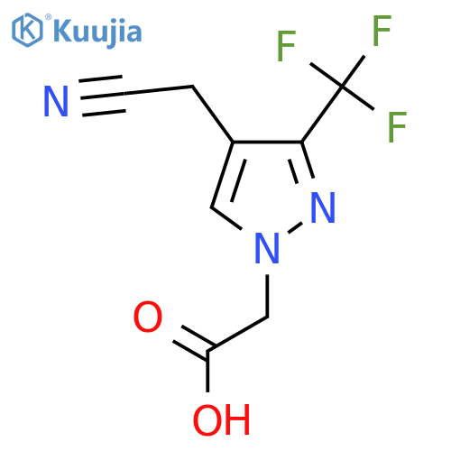 2-(4-(cyanomethyl)-3-(trifluoromethyl)-1H-pyrazol-1-yl)acetic acid structure