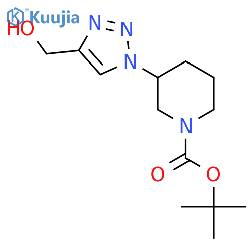 Tert-butyl 3-(4-(hydroxymethyl)-1H-1,2,3-triazol-1-yl)piperidine-1-carboxylate structure