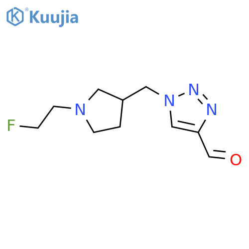 1-((1-(2-fluoroethyl)pyrrolidin-3-yl)methyl)-1H-1,2,3-triazole-4-carbaldehyde structure