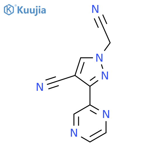 1-(cyanomethyl)-3-(pyrazin-2-yl)-1H-pyrazole-4-carbonitrile structure