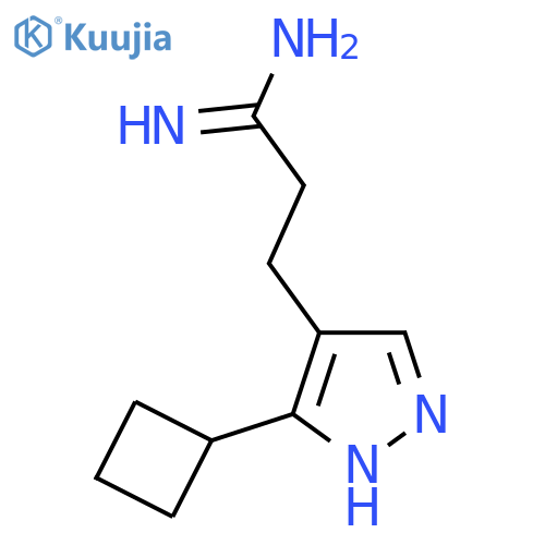 3-(3-cyclobutyl-1H-pyrazol-4-yl)propanimidamide structure