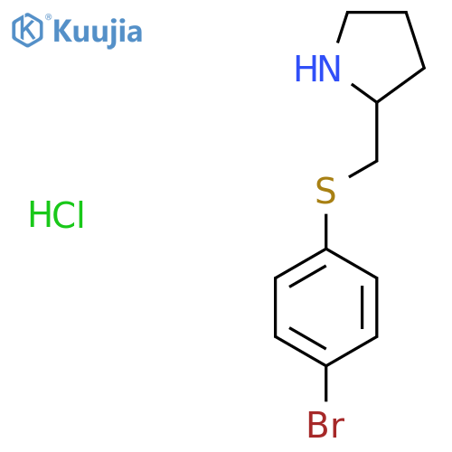 2-{[(4-Bromophenyl)sulfanyl]methyl}pyrrolidine hydrochloride structure