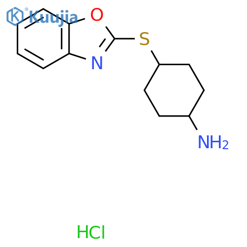 4-(1,3-Benzoxazol-2-ylsulfanyl)cyclohexan-1-amine hydrochloride structure