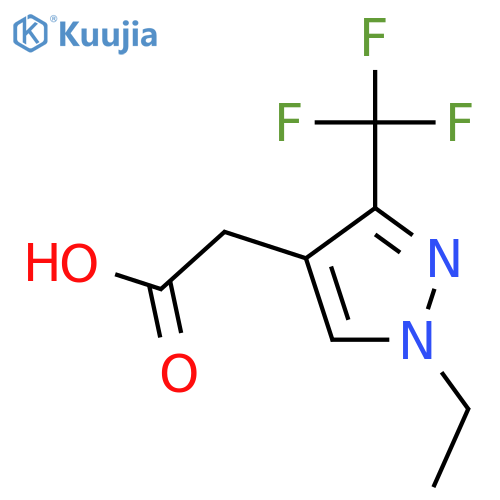 2-(1-ethyl-3-(trifluoromethyl)-1H-pyrazol-4-yl)acetic acid structure