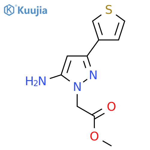 methyl 2-(5-amino-3-(thiophen-3-yl)-1H-pyrazol-1-yl)acetate structure