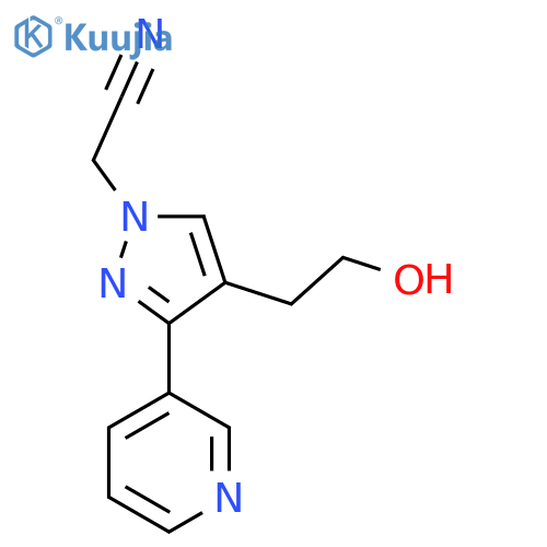 2-(4-(2-hydroxyethyl)-3-(pyridin-3-yl)-1H-pyrazol-1-yl)acetonitrile structure