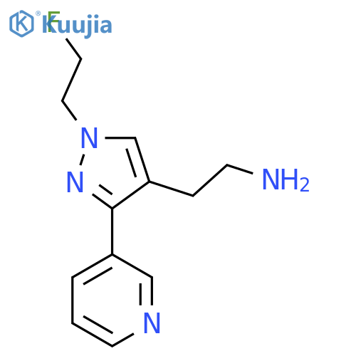 2-(1-(2-fluoroethyl)-3-(pyridin-3-yl)-1H-pyrazol-4-yl)ethan-1-amine structure