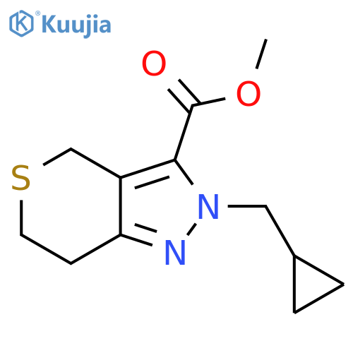 methyl 2-(cyclopropylmethyl)-2,4,6,7-tetrahydrothiopyrano[4,3-c]pyrazole-3-carboxylate structure