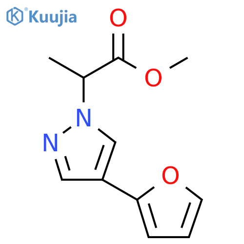 methyl 2-(4-(furan-2-yl)-1H-pyrazol-1-yl)propanoate structure