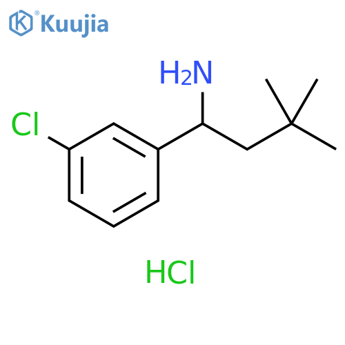 1-(3-chlorophenyl)-3,3-dimethylbutan-1-amine hydrochloride structure