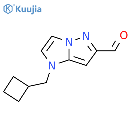 1-(cyclobutylmethyl)-1H-imidazo1,2-bpyrazole-6-carbaldehyde structure